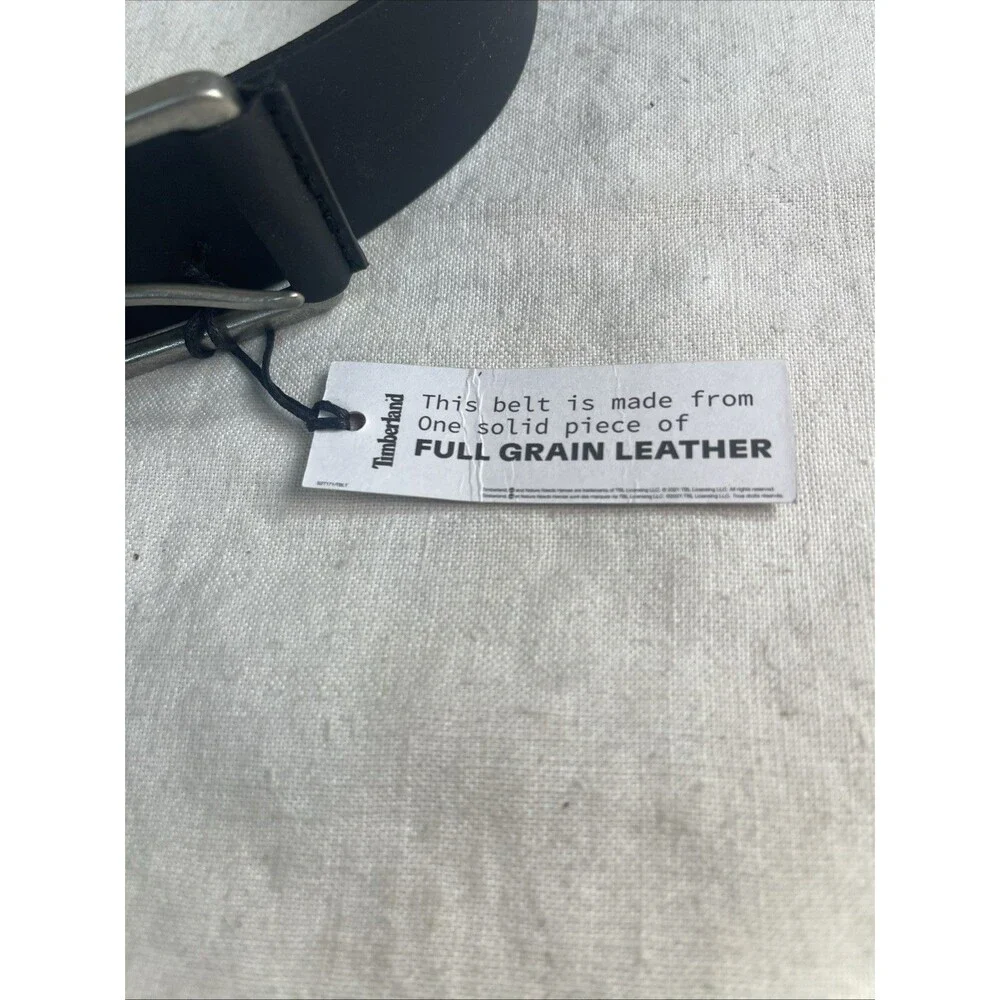 Timberland 40MM Pull Up Jean Belt BLACK Size 32